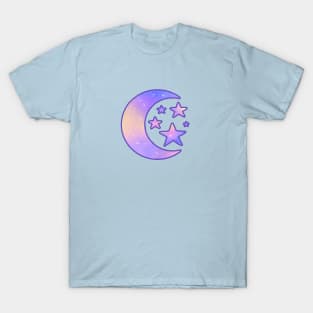 Pastel Dreamy Moon and Stars T-Shirt